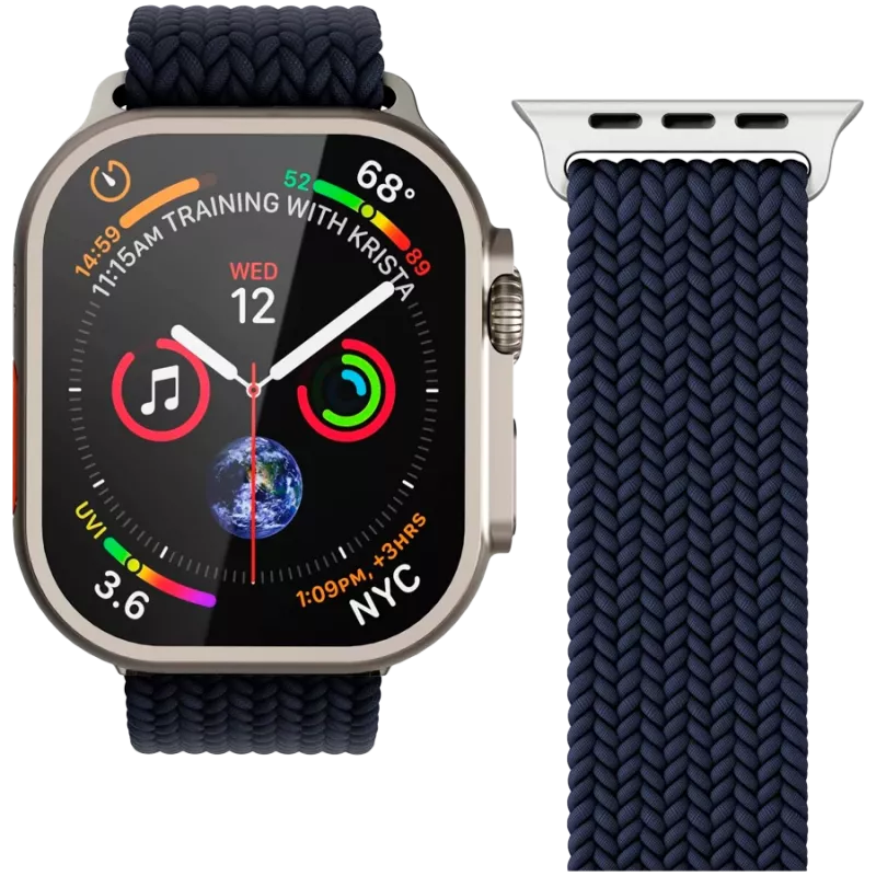 VONMÄHLEN Woven Loop do Apple Watch 40/41/42mm, granatowy