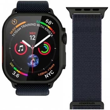VONMÄHLEN Classic Nylon Loop do Apple Watch 38/40/41mm, Navy Black