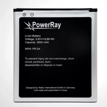 Bateria PowerRay PR-S4 do Samsung Galaxy S4, 2600 mAh, Bulk