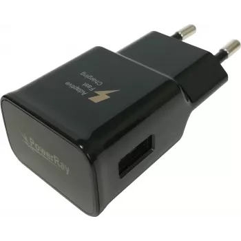 PowerRay PR-TA20EBE EU 2-Pin USB Ładowarka ścienna, 5V/2A, Czarny, Luzem