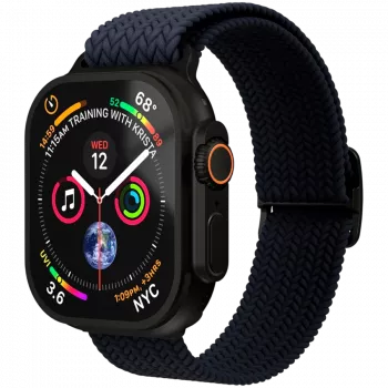 VONMÄHLEN Woven Loop do Apple Watch 44/45/46/49mm, Navy Black