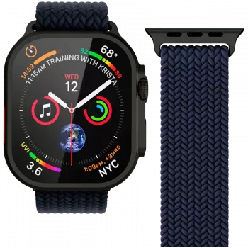 VONMÄHLEN Woven Loop do Apple Watch 44/45/46/49mm, Navy Black