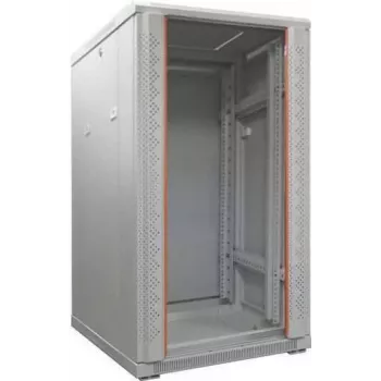 IT-BUDGET 19 inch szafa sieciowa SRK - 22U - 600x600 mm - drzwi szklane/pełne - zmontowana - jasnoszara 99ITB19SRK2266GGNM