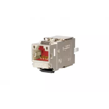 METZ CONNECT C6Amodul K 180° 25G Gniazdo Keystone, ekranowane, Cat.6A, 25 Gigabit Ethernet, IDC bez narzędzi, odlew cynkowy, certyfikat GHMT 130B21-25-E