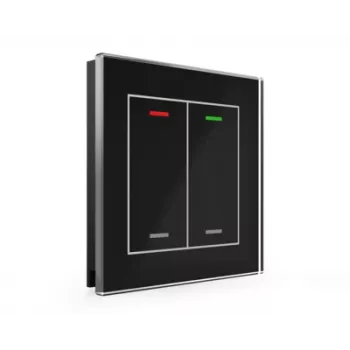 MDT Glass Push-button II Light 2-gang RGBW Czarny BE-GTL20S.01S