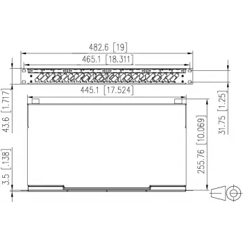 Panel krosowy światłowodowy METZ CONNECT 24-portowy SC-Duplex OS2 jednomodowy z kaseta spawowa, 1U do szafy 19 inch, jasnoszary 150459E224-E