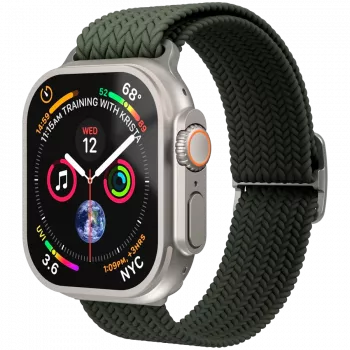 VONMÄHLEN Woven Loop do Apple Watch 40/41/42mm, oliwkowy