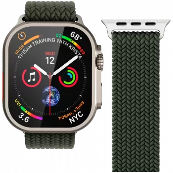 VONMÄHLEN Woven Loop do Apple Watch 40/41/42mm, oliwkowy