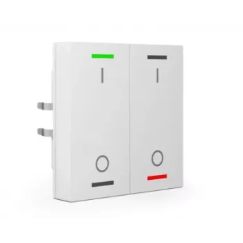 MDT BE-TAL55T2.B1 KNX czujnik przyciskowy 2-krotny z podświetleniem RGBW i czujnikiem temperatury, czysty biały połysk