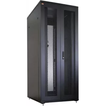 IT-BUDGET 19 inch szafa serwerowa SRK Zestaw kompletny 42U 800x1000 mm perforowane podwójne drzwi przednie i tylne 4 wentylatory aktywne PDU półki zmontowana czarna 99ITB19SRK42810DTSM
