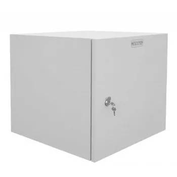 IT-BUDGET 19 inch szafa sieciowa ścienna Easy - lite stalowe drzwi - 12U - szer. 600 x gł. 600 mm - stal blaszana - jasnoszara (90RR19CWV1266MG)