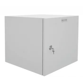 IT-BUDGET 19 inch szafa sieciowa ścienna Easy - lite stalowe drzwi - 12U - szer. 600 x gł. 600 mm - stal blaszana - jasnoszara (90RR19CWV1266MG)