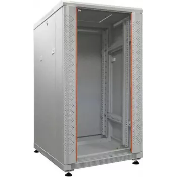 IT-BUDGET 19 inch szafa sieciowa SRK - 18U - 600x800 mm - drzwi szklane/stalowe - flatpack - jasnoszara 90ITB19SRK1868GGN
