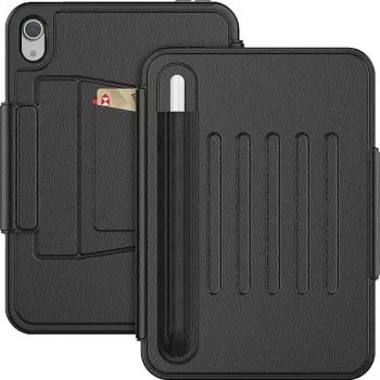 Etui SEYMAC dla iPad 11. generacji/10. generacji 2025/2022 (11/10,9 cala) A16, wstrząsoodporne etui ochronne z automatycznym magnetycznym zamykaniem sleep/wake, slotami na karty, wielokątną podstawką i uchwytem na rysik, czarne