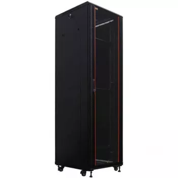 Szafa serwerowa IT-BUDGET 19 inch SRK - 42U - 600x1000 mm - Drzwi szklane/pełne - Flatpack - Czarna 90ITB19SRK42610GSN