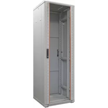 IT-BUDGET 19 inch Szafa sieciowa SRK - 38U - 600x800 mm - Drzwi szklane/stalowe - Flatpack - Jasnoszara 90ITB19SRK3868GGN