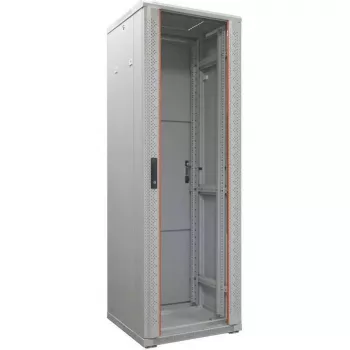 IT-BUDGET 19 inch szafa serwerowa SRK 42U 600x1000 mm drzwi szklane/pełne flatpack jasnoszara 90ITB19SRK42610GGN