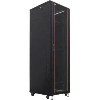 IT-BUDGET 19 inch szafa serwerowa SRK - 42U - 600x1000 mm - drzwi szklane/stalowe pełne - zmontowana - czarna 99ITB19SRK42610GSNM