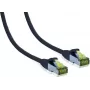 IT-BUDGET kabel krosowy Premium z pełnej miedzi Cat.6A z kablem surowym Cat.7 600 MHz bezhalogenowy PoE+ 10GBit czarny 5 m 90ITB6A7PK5S