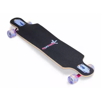 MUUWMI AU 560 Longboard Kompaktowy Cruiser Deskorolka, Łożyska ABEC 7, Świecące Koła LED, 7-Warstwowy Klon Kanadyjski
