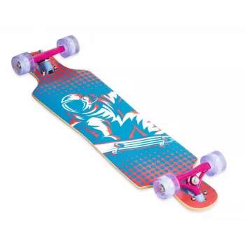 MUUWMI AU 560 Longboard Kompaktowy Cruiser Deskorolka, Łożyska ABEC 7, Świecące Koła LED, 7-Warstwowy Klon Kanadyjski