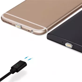 CYOO Magnetyczny kabel USB do ładowania i przesyłu danych - 2-w-1 Micro USB i Lightning na USB - 1m - Czarny