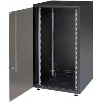 Szafa serwerowa IT-BUDGET 19 inch SJB - 15U - 600x800 mm - Drzwi szklane - Tylna ściana - Czarna (W-SJB6080-15S-161)