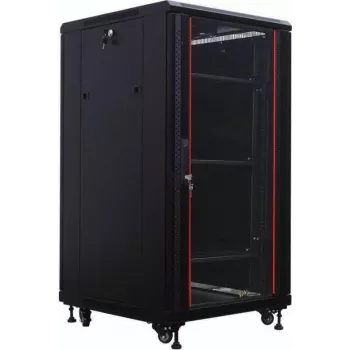IT-BUDGET szafa serwerowa 19-calowa SRK 27U 600x1000 mm Flatpack czarna 90ITB19SRK27610GSN