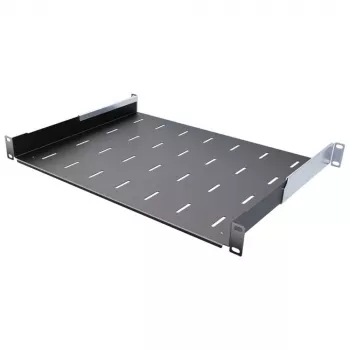 IT-BUDGET Półka rack 19 inch / Taca na urządzenia - Nośność 40 kg - Głębokość 350 mm - Montaż o zmiennej głębokości - Czarny (90ITB19FB350S)