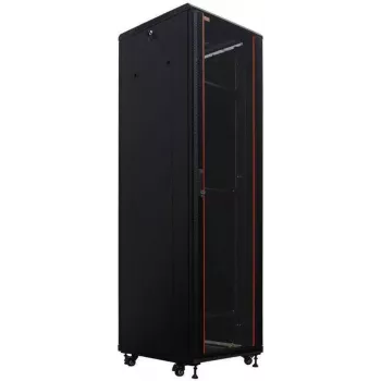 Szafa sieciowa 19 inch IT-BUDGET SRK, 38U, 600x800 mm, drzwi szklane/stalowe, flatpack, czarna 90ITB19SRK3868GSN