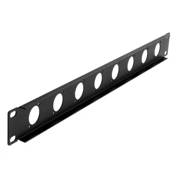 EXSYS panel rackowy 19 cali 1U z 8 wycięciami typu D (XLR), czarny EX-49297