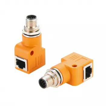 EXSYS EX-49502 M12 kodowanie A 8-pinowy męski do RJ45 żeński 90° przemysłowy adapter Ethernet