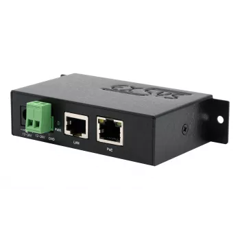 EXSYS EX-6007POE-WO Injector PoE+ Gigabit, obudowa metalowa, wejście 12-24V DC, bez zasilacza