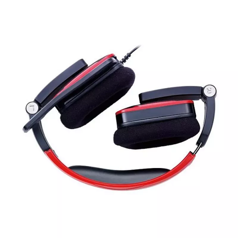Słuchawki gamingowe Thermaltake Tt eSPORTS SHOCK - Royal Red, przewodowe 3,5 mm, nauszne, wysuwany mikrofon, składane