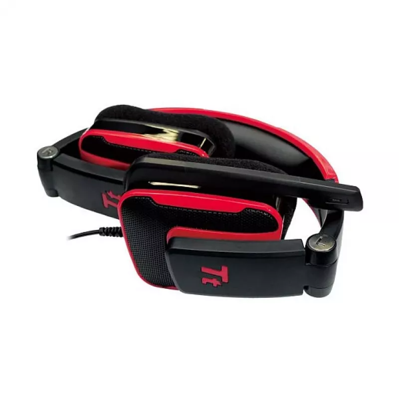Słuchawki gamingowe Thermaltake Tt eSPORTS SHOCK - Royal Red, przewodowe 3,5 mm, nauszne, wysuwany mikrofon, składane