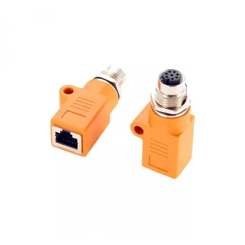 EXSYS EX-49501 Przemysłowy adapter M12 A-coded 8-pin żeński na RJ45 żeński, Gigabit Ethernet, IP67