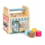 Gerardo's Toys Drewniany domek z zamkami zabawka edukacyjna dla małych dzieci 18m+