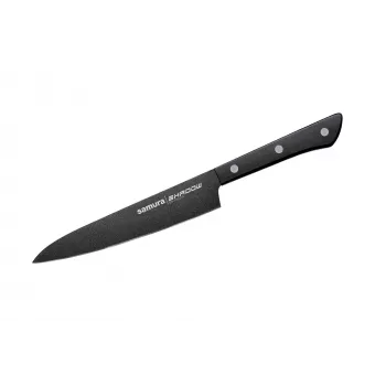 SAMURA Shadow Uniwersalny Nóż 150mm AUS-8 Stal Nierdzewna Czarny