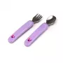 Kidsme Zestaw sztućców dla niemowląt - łyżeczka i widelec, lawendowy, 6m+