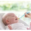 Łyżeczki do karmienia niemowląt Kidsme, 2 sztuki, kolor akwamaryna, silikon spożywczy, 4 m+