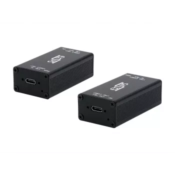 EXSYS EX-1502HMVS Przemysłowy adapter 1-portowy USB-C 3.2 Gen 1 na USB-A z ochroną przeciwprzepięciową ESD 15KV, montaż na szynie DIN, 9-48V DC
