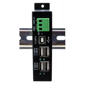 EXSYS EX-1594HMS USB 2.0 4-portowy hub przemysłowy z zestawem do montażu na szynie DIN