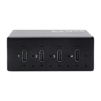 EXSYS EX-12274HMS USB 3.2 Gen 2x1 4-portowy przemysłowy hub metalowy, 10Gbps, 15KV ESD, montaż naścienny/szynowy DIN