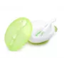 Miska z przyssawką Kidsme z pokrywką i termiczną łyżeczką, limonkowa zieleń, 9m+