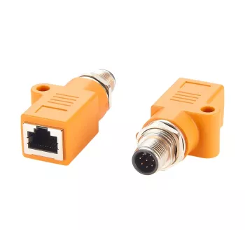 EXSYS M12 kodowanie A 8-pinowy męski do RJ45 żeński ekranowany adapter, IP67, Gigabit, PoE EX-49500