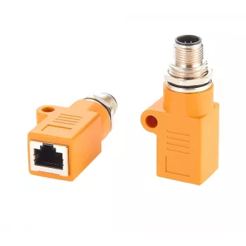 EXSYS M12 kodowanie A 8-pinowy męski do RJ45 żeński ekranowany adapter, IP67, Gigabit, PoE EX-49500
