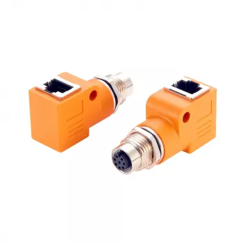 Adapter EXSYS M12 A-Coded 8-Pin Female na RJ45 Female 90° EX-49503