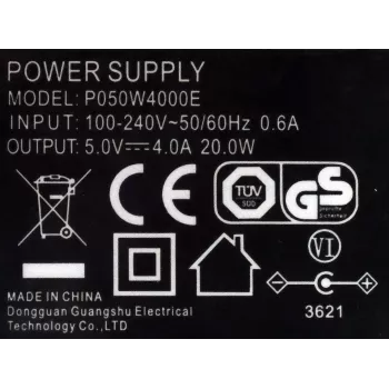 Zasilacz sieciowy EXSYS 5V 4A 20W AC/DC z wtykiem DC 5,5 mm (EX-6982)