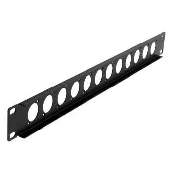 EXSYS EX-49298 19 inch panel rackowy 1U z 12 wycięciami typu D, czarny