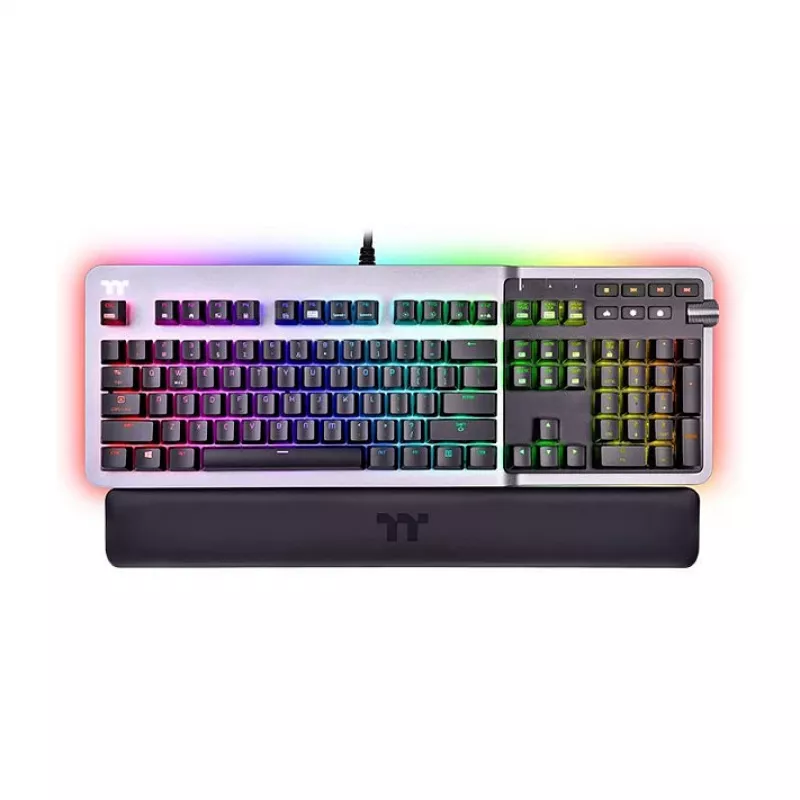 Thermaltake Argent K5 mechaniczna klawiatura gamingowa - Cherry MX Speed Silver, RGB, układ niemiecki